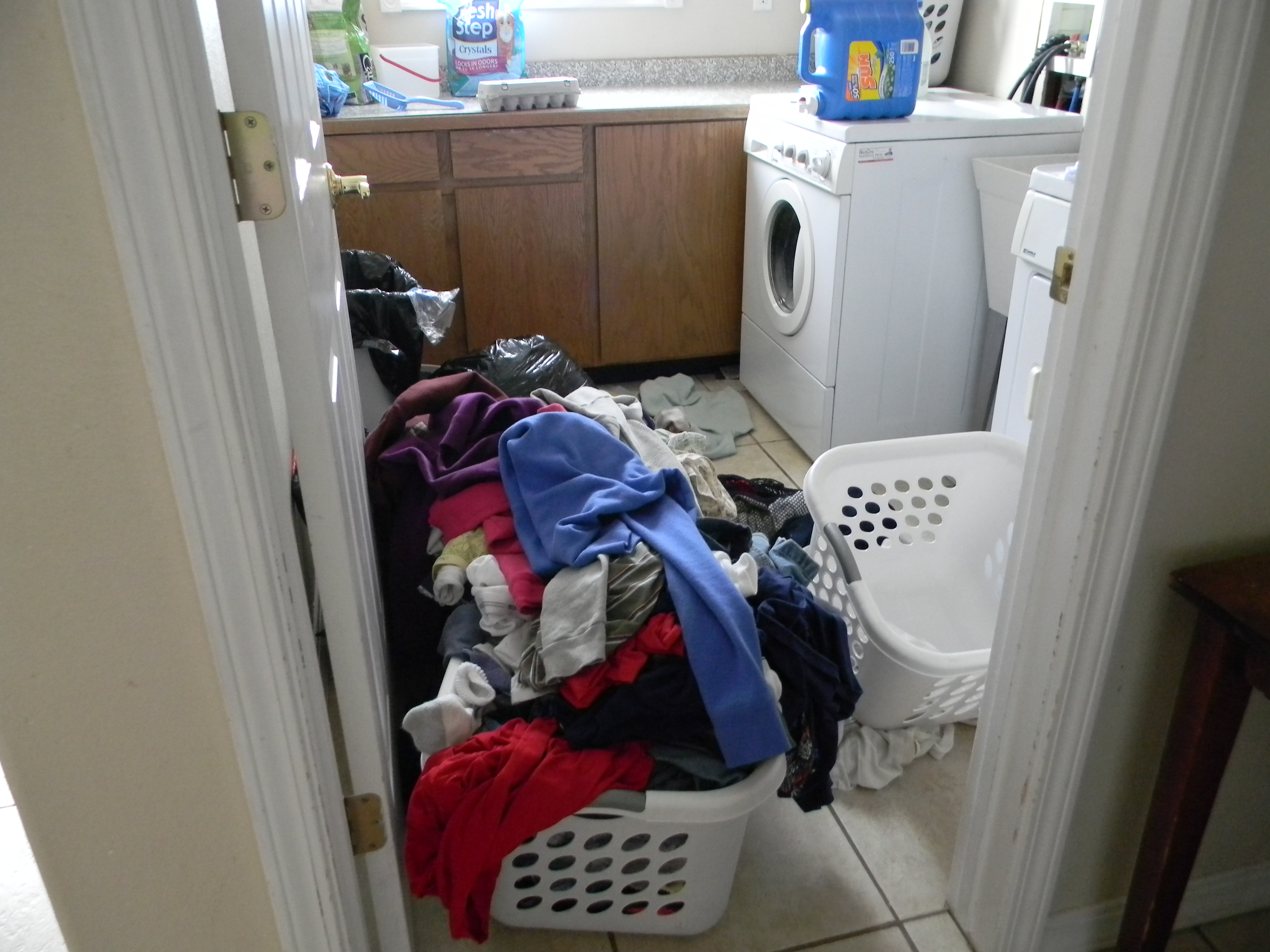 Some post-vacation laundry, courtesy of the Mazur Bunch's Great American Adventure